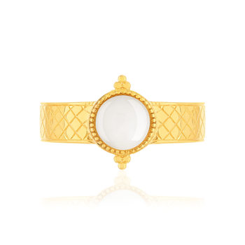 Bague ajustable dorée nacre