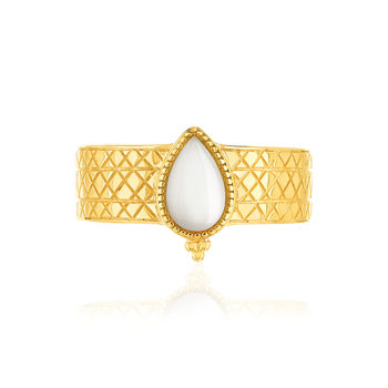 Bague ajustable dorée nacre