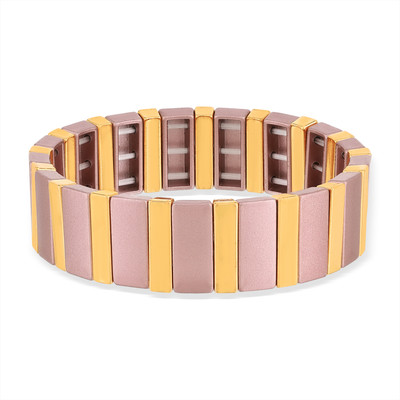 Bracelet élastique métal émaillé multicolore 15 mm