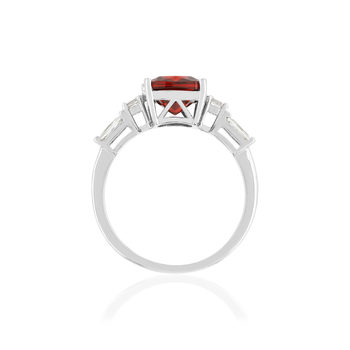 Bague argent 925 zirconia couleur grenat et zirconias blancs