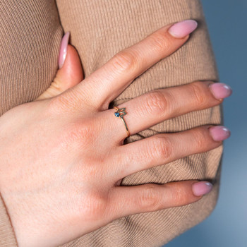 Bague or 375 jaune saphirs