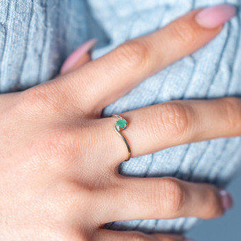 Bague 2 ors 375 emeraude