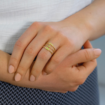 Bague or 375 jaune péridot