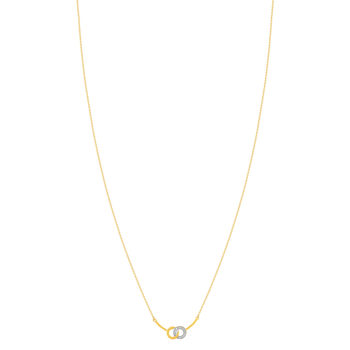 Collier or 375 jaune 2 tons diamants 45cm anneau de raccourcissement 42cm