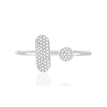 Bague or 375 blanc diamants
