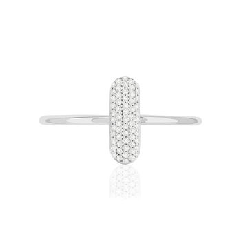 Bague or 375 blanc diamants
