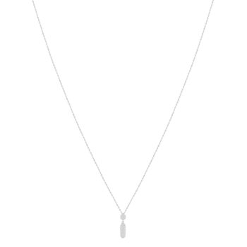 Collier or 375 blanc diamants longueur réglable 42 à 38cm