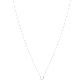Collier or 375 blanc diamants