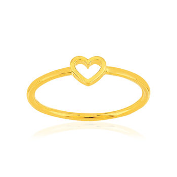 Bague plaqué or jaune motif coeur