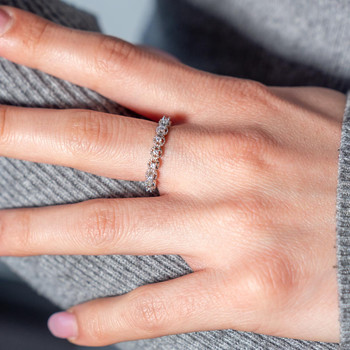 Bague argent zirconias