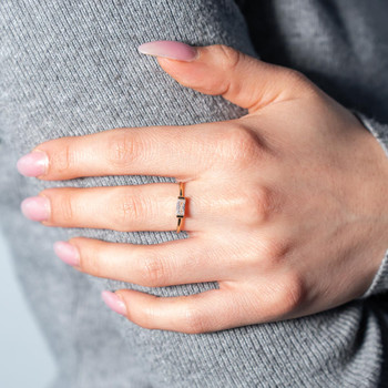 Bague plaqué or jaune zircons