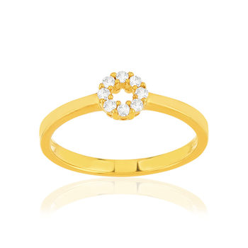 Bague plaqué or jaune zirconias