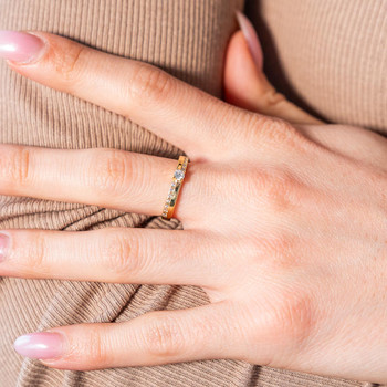 Bague plaqué or jaune zircons