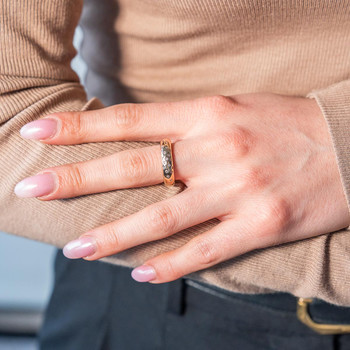 Bague plaqué or jaune zircons