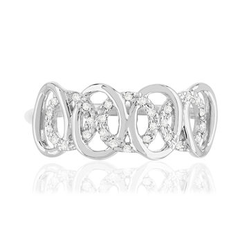 Bague or 375 blanc diamants