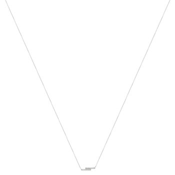 Collier or 375 blanc blanc diamants 45cm anneau de raccourcissement 42cm