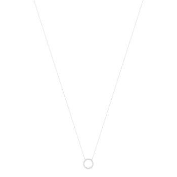 Collier or 375 blanc blanc 45cm avec anneau de raccourcissement à 42cm