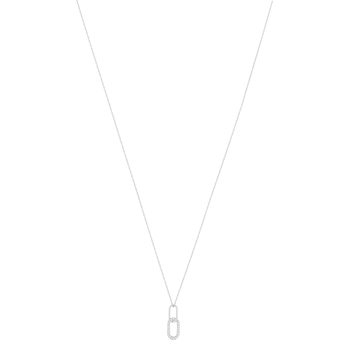 Collier or 375 blanc diamants