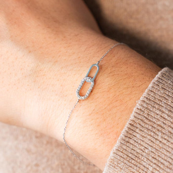 Bracelet or 375 blanc diamants