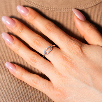 Bague or 375 blanc diamants