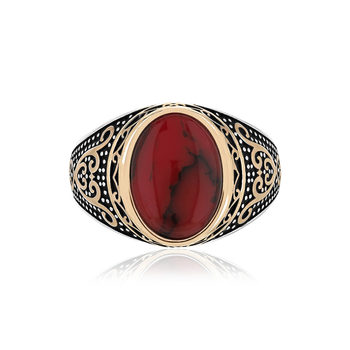 Bague argent 925 jaspe synthétique