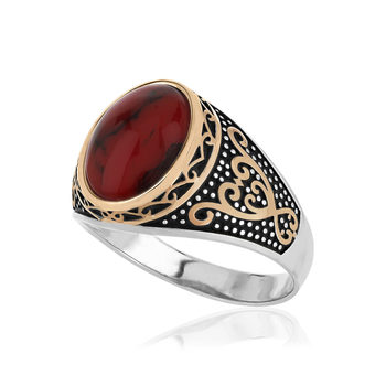 Bague argent 925 jaspe synthétique