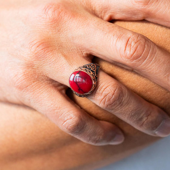 Bague argent 925 jaspe synthétique