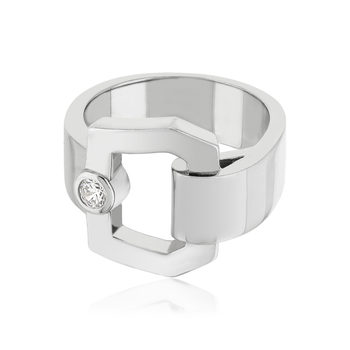 Bague argent 925 boucle et zirconia