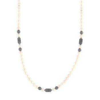 Collier perles de culture de Chine et perles argent 48cm