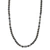 Collier perles obsidiennes noires et perles argent 48cm - vue V2
