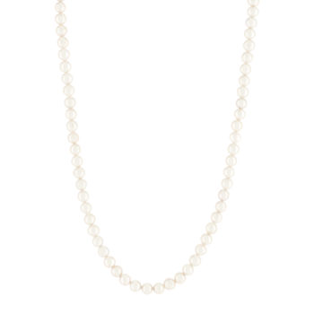 Collier perles blanches d'eau douce et argent 50cm