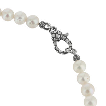 Collier perles blanches d'eau douce et argent 50cm