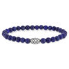 Bracelet perles lapis lazuli et perles argent écailles 19cm - vue V1