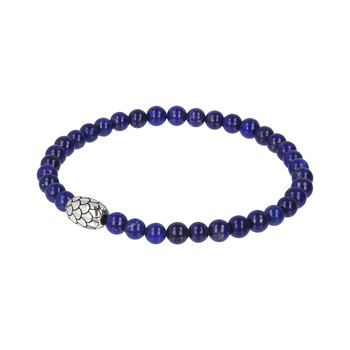 Bracelet argent 925 perles lapis lazuli 21cm