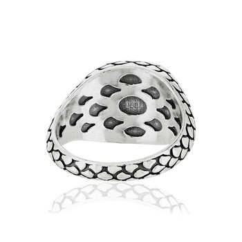 Bague argent 925 rose des vents spinelles noires