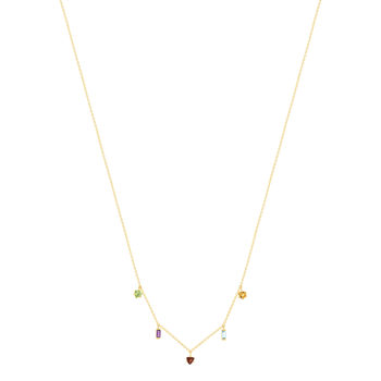 Collier or 375 jaune pierres fines 45cm