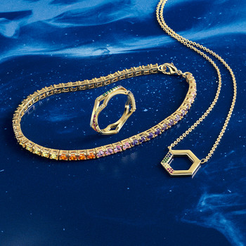 Bague plaqué or pierre synthétiques