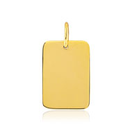 Pendentif or 375 jaune plaque