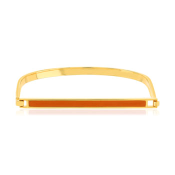 Bracelet jonc plaqué or laque orange 6cm