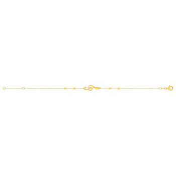 Bracelet or 375 jaune motif clef de sol 19 cm
