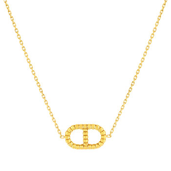 Necklace in 375 yellow gold with navy motif 45cm