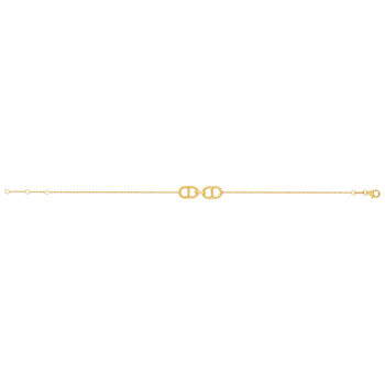 Bracelet or 375 jaune 2 mailles marines 19 cm