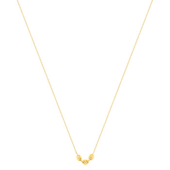 Collier or 375 jaune 3 motifs grain de café 45cm