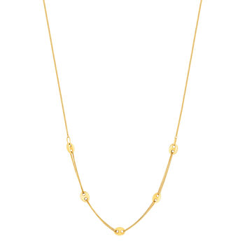 Collier or 375 jaune 5 motifs grain de café 45 cm
