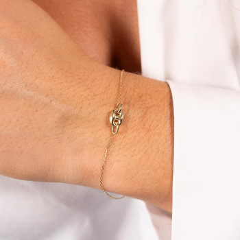 Bracelet or 375 jaune motif grain de café 19 cm