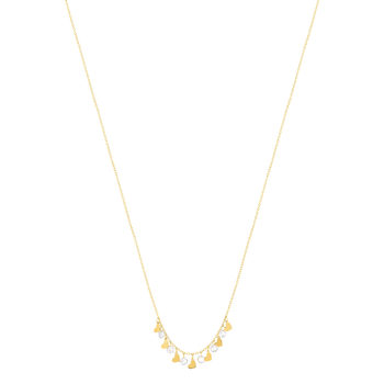 Collier or 375 jaune pampilles coeurs et zirconias 45cm