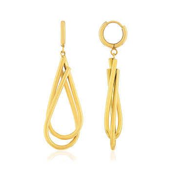 Boucles d'oreilles pendants acier doré