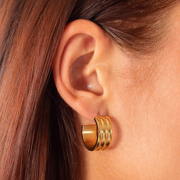 Boucles d'oreilles acier doré