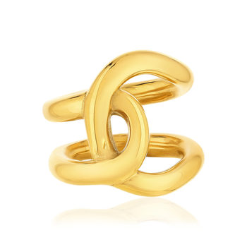 Bague acier jaune