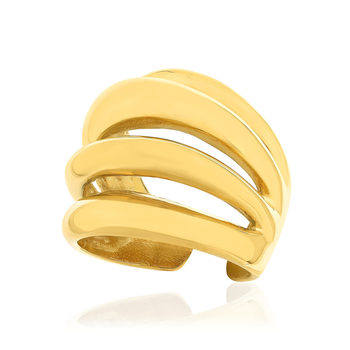 Bague acier jaune